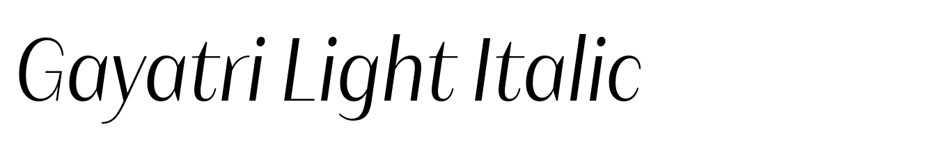 Gayatri Light Italic